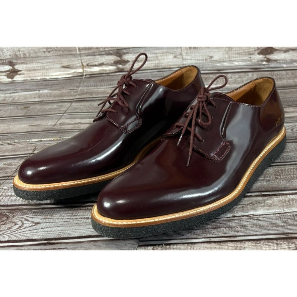 Common Projects Derby Polished Leather Loafers shoes Sz 41 color Burgundy $549 - Picture 2 of 9